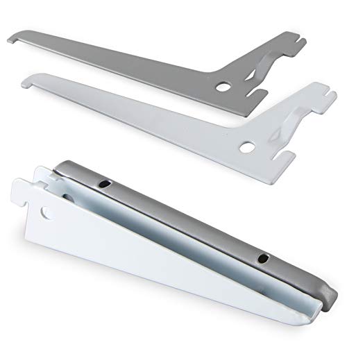 PRIOstahl® Regalträger 10 Stück - 400mm weiss 1-Reihig Regalsystem für Wandschiene Regalhalter