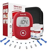 Sinocare Safe AQ Smart Blood Glucose Monitor, mg/dL, Blood Glucose Meter Set with 100 Pieces Test Strips