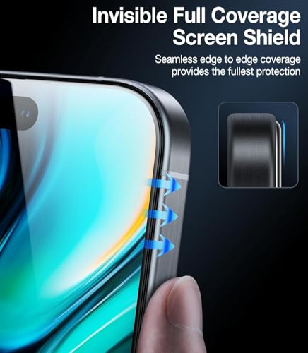 Image of UltraGlass Ultra TOP 9H+ Glass for iPhone 15 Privacy Screen Protector [Invisible Privacy Armor] Screen Protector 15 Tempered Full Coverage & Longest Durable 2 Packs