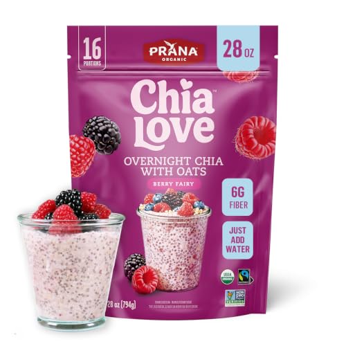 Image of Chialove Organic Overnight Chia with Oats Berry Fairy | Rich in Fiber & Protein, Vegan, Non-GMO | Ready to Eat Breakfast - 28 oz Bags - 2 Pack