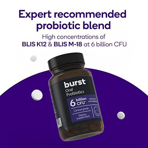 Burst Oral Probiotic - Bad Breath Support For Adults - Chewable Dental Oral Probiotics For Immune Support, Fresh Breath With Blis K12 & M18 - Mint (45 Count) #TOP3