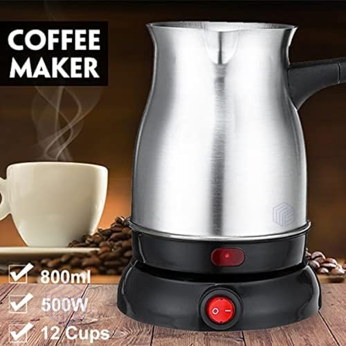 Image of Drumstone 𝟏𝟓-𝐘𝐞𝐚𝐫𝐬 𝐖𝐚𝐫𝐫𝐚𝐧𝐭𝐲 Stainless Steel Electric Turkish Coffee Maker | Fast Heating Portable Coffee Pot | Easy Brew Machine for Home Office Travel | Ideal Gift