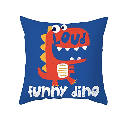 Xuhan Home Cartoon Dinosaur Pillow Cover, Gift For Son, Daughter, Children's Room Decoration, Short Plush Cushion Cover, Bed, Sofa Decoration 16X16 Inch #TOP4