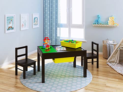 Utex Large 2 In 1 Kid Activity Table With Storage For Older Kids, Play Table For Kids,Boys,Girls, Espresso #TOP1