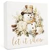 Christmas Winter Let It Snow Wooden Box SignLet It Snow Wood Box SignChristmas Snowman Sign For Home Office Desk Tabletop Shelf DecorSnowman Christmas Decor5x5 Inch