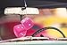 Zento Deals Pair of 3 inch Square Hot Pink Hanging Fuzzy Plush Dice with White Dots for Car Interior Cute Ornament Decoration Rear View Mirror Accessories