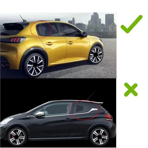 Cache-perceuse vitre Peugeot 208 : persienne arrière de custode look carbone