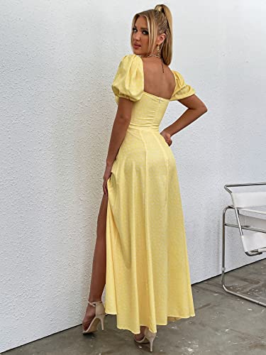 Image of KUTUMAI Women Summer Puff Sleeve Off Shoulder Floral Flowy Long Maxi Dress