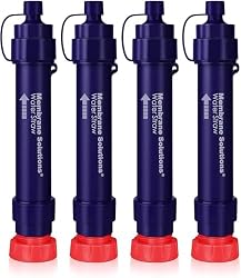 Membrane Solutions Filtro de Agua para Exteriores WS02, 0,1 Micrones Filtro de Agua Portátil Extraíble para Camping, Equipo de Supervivencia para Senderismo, Viajes, Emergencia, 4 Pack