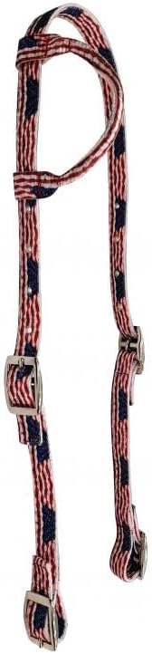 Showman American Flag Nylon Single Ear Headstall