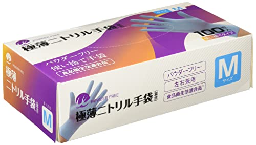 日東 [ニトリル]  極薄 手袋(混合) Mサイズ100枚x3箱