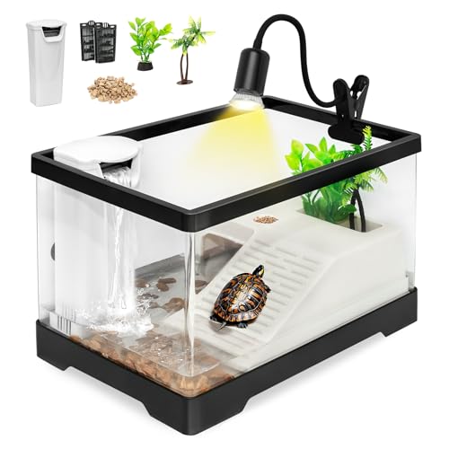 Clioran Turtle Tank Starter Kit,15.8"x7.8"x 8.7" Enclosure for Baby Turtle by Clioran - Used condition - US$52.26