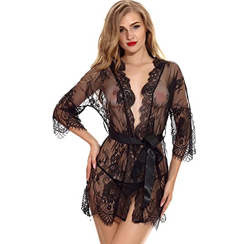 Pyjama de nuit sexy de Noël et son cardigan transparent pour moments complices