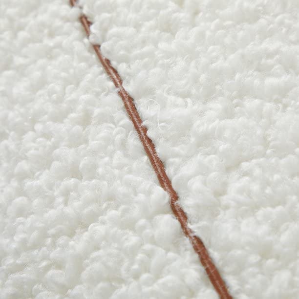 Dearfoams Leather Piping Floor Cushion, Ivory