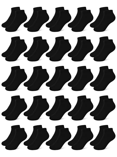 Image of Cooraby 25 Pairs Kids' Low Cut Socks Half Cushion Sport Ankle Athletic Socks