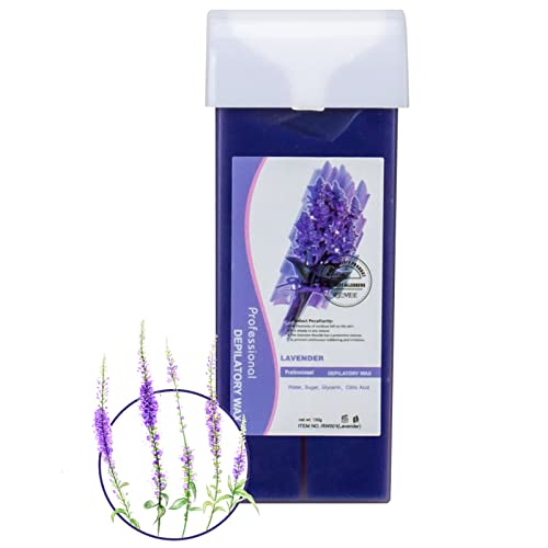 Baisidai Lavender Roll-on wax,Body Hair Removal Wax Cartridge,Depilatory Wax Roller,Roll-On Refillable Depilatory Heater Wax,for Normal & Sensive Skin, Body,Legs Self Waxing,for Professional or Home