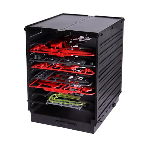 Image of PLAMOKOJO DIY Model Shelf Stand,Plastic Parts Shelf, Plate Rack, Tool Storage Container for Hobby Making Parts, Suitable for 1 /144Boards,Organize