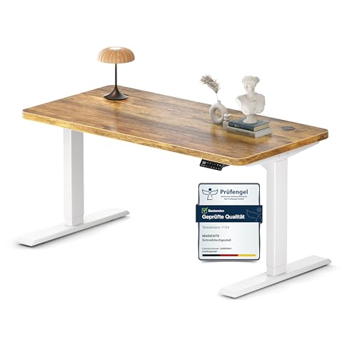 MAIDeSITe Höhenverstellbarer Schreibtisch (140x70cm), Höhenverstellbar Stehtisch Elektrisch, Energieeffizient‌ Flüsterleiser Dualmotor Traglast 160kg Mit Kollisionsschutz Funktion - S2 Pro 1