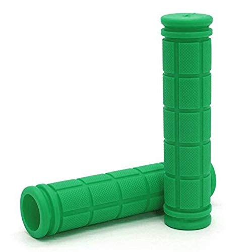 KFXYSM Puños Bicicleta MTB,Puños Bici Manillar de la Bici apretones, Bicicletas mordazas for niños Muchachos de Las niñas, Antideslizante de Goma de Hongos mordazas for Vespa Crucero(Green 1 Pair)