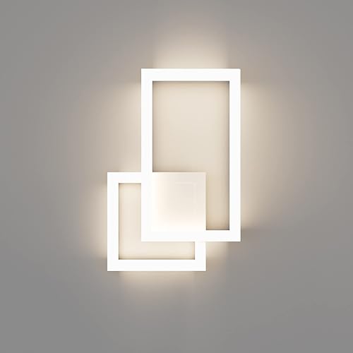 Ralbay Moderno aplique de pared para interiores de aluminio hacia arriba y hacia abajo de 20 W LED moderno para sala de estar, dormitorio, pasillo