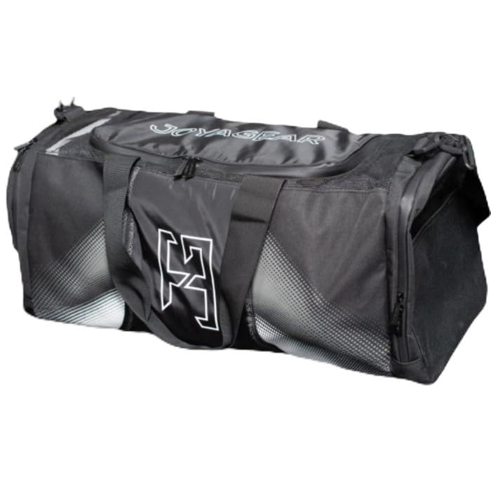 JOYA - Bolsa de deporte – Negro Blanco – Evolution – Gym Bag Hombre & Mujer – Bolsa de entrenamiento – Kickbox Duffel Bag – Gym Bag Fitness – Fabricado en poliéster de alta calidad – 66 x 33 x 25 cm –