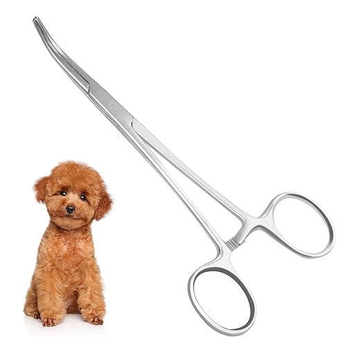 PURAIMA 毛抜きかんし | ペット用弯脚止血鉗子 | 耳毛抜きに最適 | 犬のトリミングに便利 | 耳掃除 ピンセット（12CM）