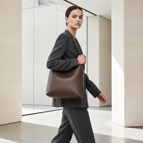 Image of Tote Bags for Women, Premium Shoulder Tote | Elegant PU Leather Purse | Spacious Everyday Carry with Adjustable Strap for Office, Shopping & Travel | Black