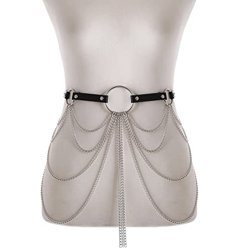 Ceinture réglable en cuir et chaînes pour ajuster parfaitement la taille