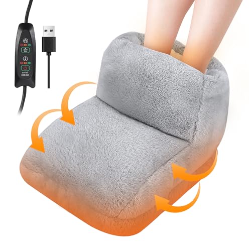 Coikes Calentador de pies eléctricos con calefacción suave carga USB almohadillas Calentadores de...