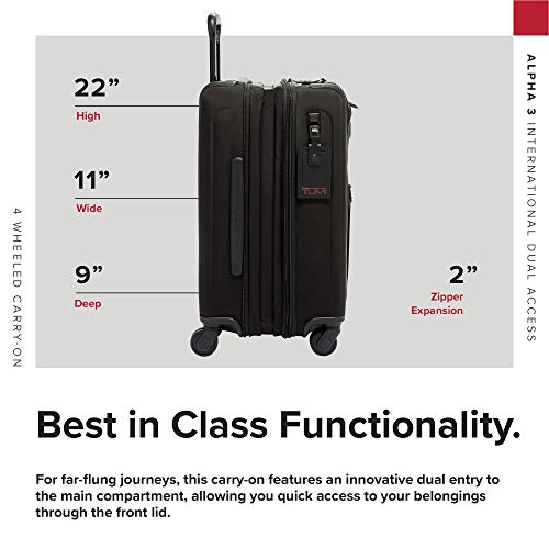 Tumi Alpha 3 International Dual Access 4-Wheeled Carry-On Luggage - With Built-In Usb Port And Integrated Tsa Lock - 22-Inch Rolling Suitcase For Men And Women - Black #TOP1