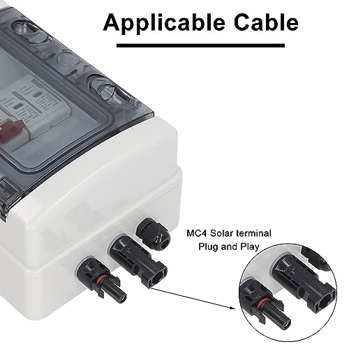 PV Combiner Box with Circuit Breaker IP65 Waterproof Solar Photovoltaic Combiner Box with DC500V 32A Circuit Breaker Protector for Solar Panel Systems - Image 3