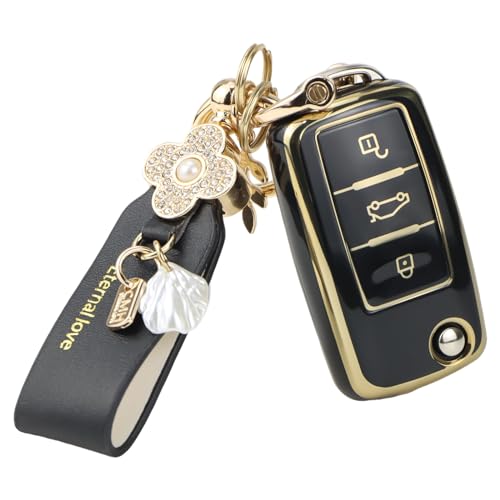 Anevios Funda para Llave VW 3 Botones Negro