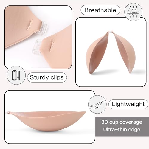 Image of MITALOO Seamless Adhesive Bra Sticky Strapless Invisible Push up Bras Silicone Backless Nipple Cover for Women