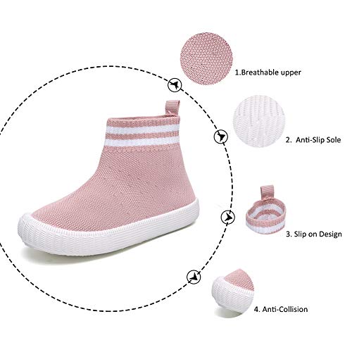 Child Girls Athletic Running Sneakers Boys Breathable Walking Slip on Sock Shoes2