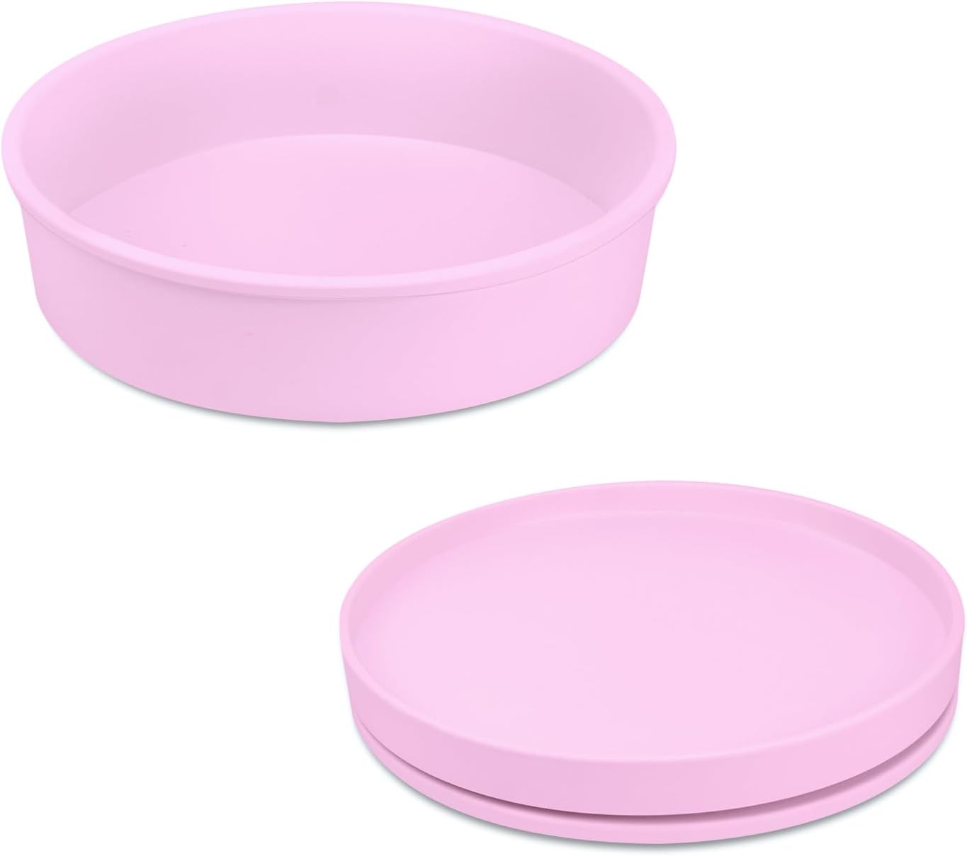 Pantry Organizers and Storage, 1 Set of 9.1 Inch Lazy Susan Organizer and 10 Inch Kitchen Organizers and Storage, Stackable Kitchen Pantry Organizers and Storage for Spice Cans Vegetable White