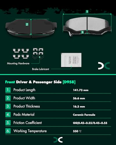 Image of D958 D1451 SCITOO Front Ceramic Rear Semi-Metal Brake Pads Kits 8pcs Fit For Honda For Accord 2011-2017