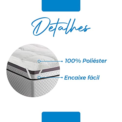 Pillow Top P/Cama Queen Trevalla Confort 200 Fios Elástico Branco