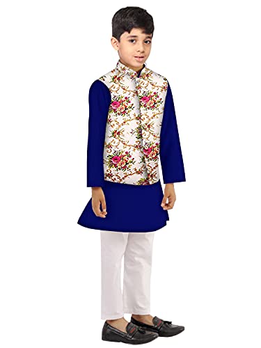 Image of Os mens kurta pyjama with nerhu jacket combination of baap-beta & father and son's | 100% cotton kurta pyjama | Nerhu jacket satin material