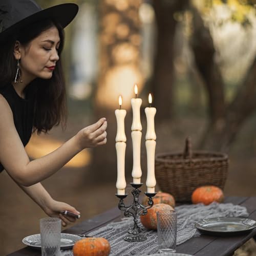 Image of GenSwin Bone Flameless Taper Candles Battery Operated with 6H Timer