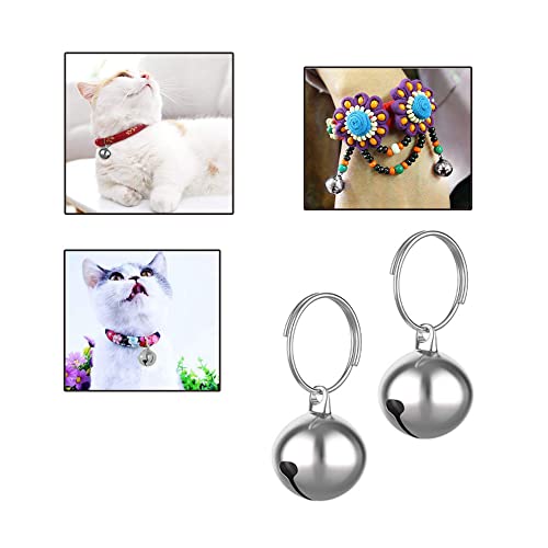 Pamtns Silberne Glöckchen Schellen 5 Stück Glöckchen Silber Hundeglocke Jagd Silber Jingle Bells Glöckchen Hundeglocken Schlüsselringe Metallglöckchen Glocke Hund für Hunde Halsband Dekor