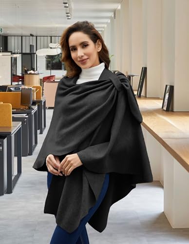 Image of PULI Womens Cross Front Poncho Shawl Wrap Elegant Wedding Formal Gift