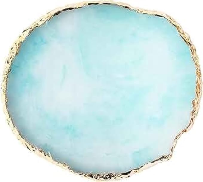 URBAN BOX 1 Piece Nail Art Palette Nail Polish Palette Mixing Palette Makeup Plate Nail Plates for Nail Art Nail Tip Holder Nail Art Display (Blue Round)