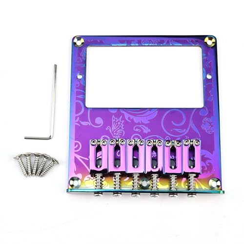 OVSAL - Puente fijo de acero inoxidable grabado de 10,5 mm, agujero de pastilla Humbucker, 6 cuerdas,...