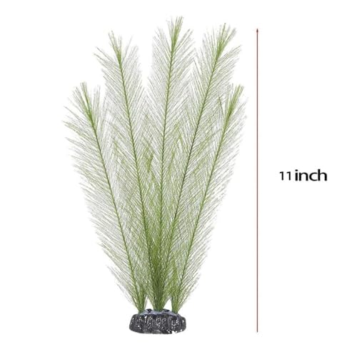 Image of Norgail 3 Pcs Fish Tank Aquarium Decorations Artificial Plants, Plastic Artificial Water Plants for Aquarium, Green, 11 inch