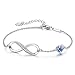 LOUISA SECRET Bracelet Femme Argent 925 Infini, Bracelet d’amour Femme Réglable, Bijoux Femme Cadeaux Femme Anniversaire Fête des Mères Cadeau Maman Infinity Heart Bracelets Silver