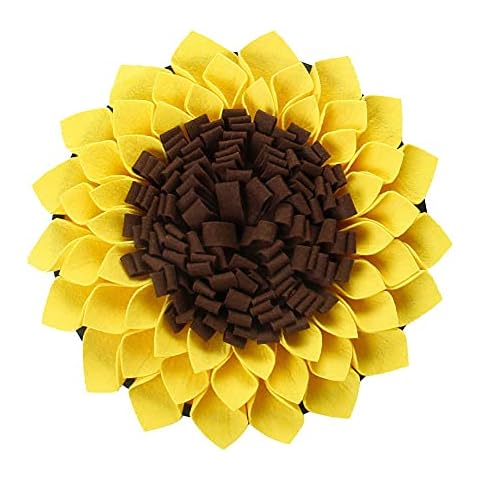 Asslye Nose Smell Training Sniffing Pad,Sunflower Slow Feeding Pet Dog Snuffle Mat Slow Feeding Carpet,Foldable Non-Slip Sunflower Puzzle Toys for Dogs Cover