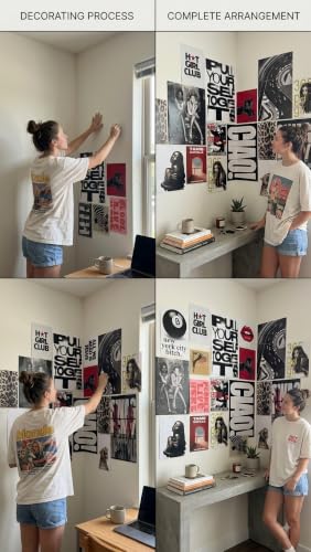 Image of 15 Piece Aesthetic Poster Set | 300 GSM Multi-Sized Wall Posters with Adhesive Tape | Fashion, Music, Animal Print & Pop Art for Bedroom, Room Decor, Home Decor, Wall Art & Aesthetic Room Decor
