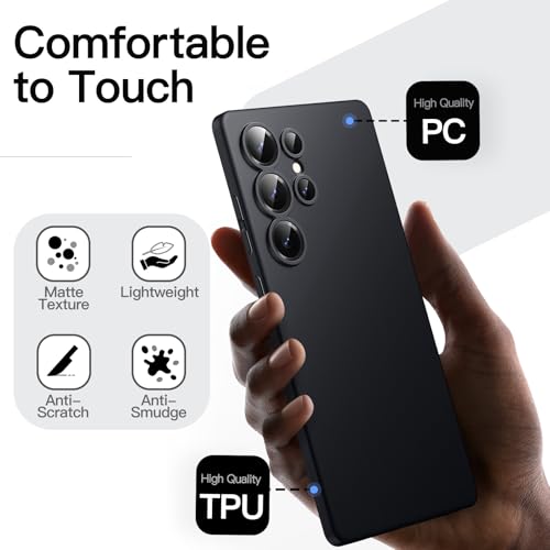 Image of JETech Slim Cover Case for Samsung Galaxy S25 Ultra 5G with Camera Lens Full Protection, Ultra-Thin Lightweight Matte Finish Minimalist Protective Phone Cover (Titanium Black)