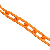BISupply Plastic Chain Links in Orange - 125ft Long - Orange Chain for Crowd Control, Halloween Chains, Prop Chains