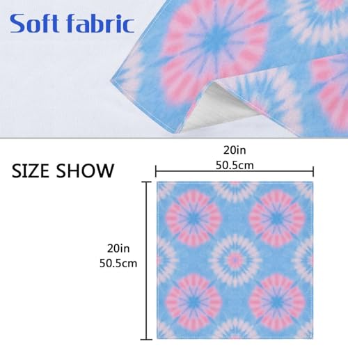 Servilletas de tela cuadradas azul rosa 6 unidades miniatura 6